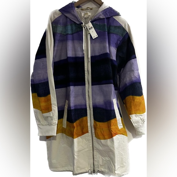 Anthropologie Maeve striped windbreaker jacket Sz M - Picture 4 of 11
